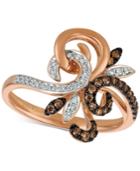 Le Vian Chocolatier Diamond Fleur-de-lis Inspired Ring (1/4 Ct. T.w.) In 14k Rose Gold