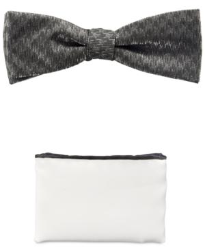 Inc International Concepts Men's Houndstooth Bow Tie & Pocket Square Combo, Only At Macy's