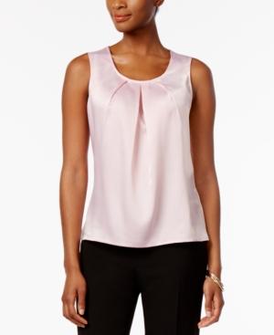 Kasper Pleated Satin Shell