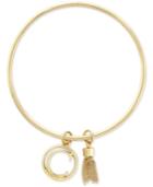 Bcbgeneration Gold-tone Initial And Tassel Bangle Bracelet