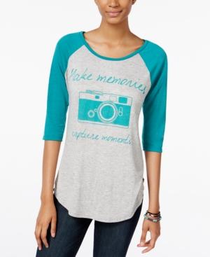 Belle Du Jour Juniors' Make Memories Graphic Raglan T-shirt