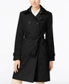 Calvin Klein Petite Double-breasted Belted Trench Coat, Only At Macy's