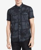 Calvin Klein Jeans Men's Plaid Floral-print Shirt