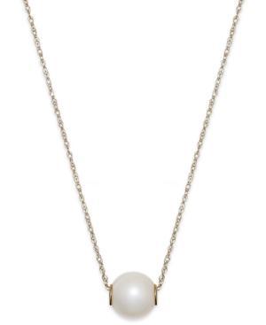10k Gold Necklace, Cultured Freshwater Pearl (9mm) Necklace