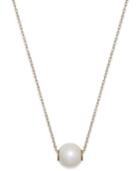 10k Gold Necklace, Cultured Freshwater Pearl (9mm) Necklace