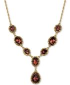 2028 Gold-tone Burgundy Crystal Lariat Necklace, A Macy's Exclusive Style
