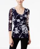 Inc International Concepts Ruched Floral-print Top, Only At Macy's