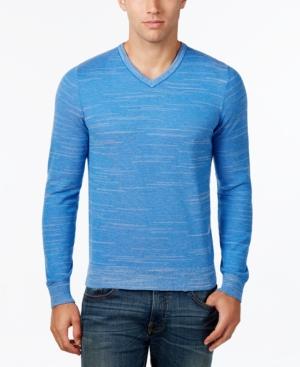 Tommy Hilfiger Men's Textured Streaked V-neck Sweater