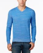 Tommy Hilfiger Men's Textured Streaked V-neck Sweater