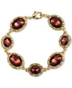 2028 Gold-tone Burgundy Crystal Link Bracelet, A Macy's Exclusive Style