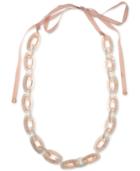 Anne Klein Rose Gold-tone Large Link Ribbon Statement Necklace