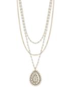 Lucky Brand Two-tone Triple-layer Long Pendant Necklace