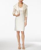 B Michael Metallic Sheath Dress And Printed Jacket