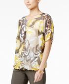 Alfani Printed Bubble-hem Top, Only At Macy's