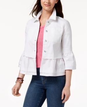 Style & Co Ruffled Denim Jacket, Created For Macy's