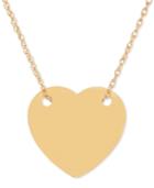 Flat Heart Pendant Necklace In 14k Gold