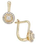 Diamond Circle Leverback Earrings (1/5 Ct. T.w.) In 14k Yellow Gold