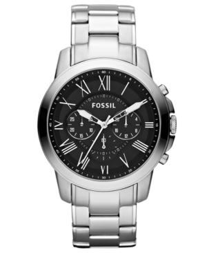 Fossil Watch, Men's Chronograph Grant Stainless Steel Bracelet 44mm Fs4736