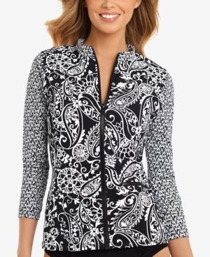 Swim Solutions Sport Mixed-print Zip Rashguard Women's Swimsuit