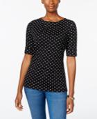 Karen Scott Dot-print Top, Only At Macy's