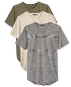 Jaywalker Men's 3-pack Long Length Curved-hem T-shirt, Created For Macy's