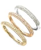 Trio By Effy Diamond Pave Stackable (1 Ct. T.w.) In Tri-tone 14k Gold