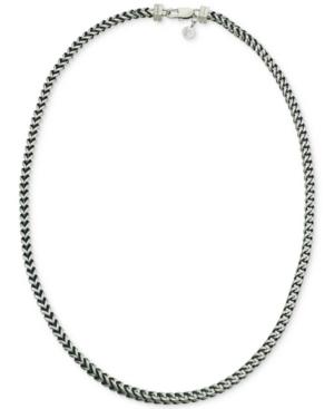 Esquire Men's Jewelry Link Necklace In Stainless Steel And Black Ion-plate, Created For Macy's