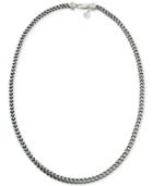 Esquire Men's Jewelry Link Necklace In Stainless Steel And Black Ion-plate, Created For Macy's