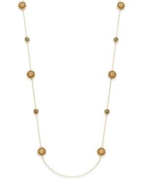 Inc International Concepts Gold-tone Round Stone And Pave Long Necklace, Only At Macy's