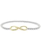 Beaded Infinity Stretch Bracelet In Sterling Silver And 10k Gold