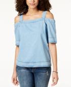 Calvin Klein Jeans Cotton Cold-shoulder Denim Top