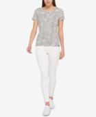 Tommy Hilfiger Floral-embroidery T-shirt, Created For Macy's