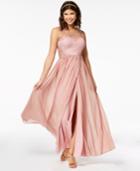 City Studios Juniors' Embellished Illusion Tulip Gown, A Macy's Exclusive Style