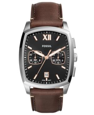 Fossil Men's Knox Brown Leather Strap Watch 38x32mm