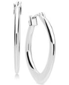 Nine West Silver-tone Slender Polished Hoop Earrings
