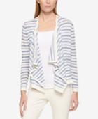 Tommy Hilfiger Striped Draped Cardigan, Only At Macy's