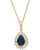 Sapphire (3/4 Ct. T.w.) & Diamond (1/4 Ct. T.w.) 16 Pendant Necklace In 14k Gold