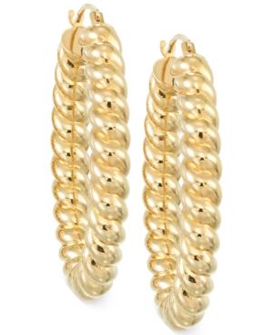 Rope Hoop Earrings In 14k Gold
