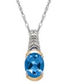 Blue Topaz (2-1/4 Ct. T.w.) Pendant Necklace In 14k Gold Over Sterling Silver