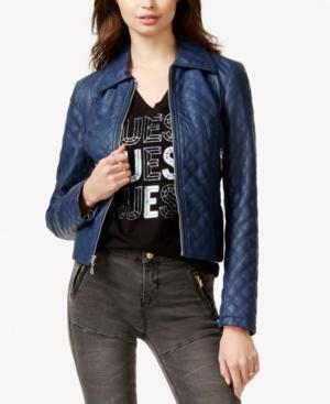 Guess Penny Quilted Faux-leather Jacket