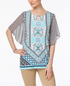 Jm Collection Chiffon Butterfly-sleeve Tunic, Only At Macy's