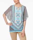 Jm Collection Chiffon Butterfly-sleeve Tunic, Only At Macy's