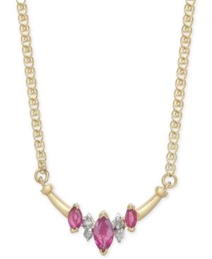 Ruby (5/8 Ct. T.w.) & Diamond Accent 16 Necklace In 14k Gold