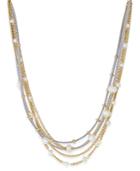 Inc International Concepts Gold-tone Five-row Mixed-media Necklace, Created For Macy's