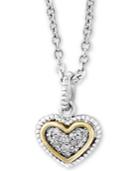 Effy Kidz Children's Diamond Accent Heart 16 Pendant Necklace In Sterling Silver & 18k Gold
