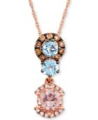 Le Vian Multi-gemstone (9/10 Ct. T.w.) & Diamond ( 1/4 Ct. T.w.) 18 Pendant Necklace In 14k Rose Gold