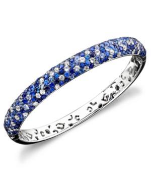 Saph Splash By Effy Shades Of Sapphire Bangle Bracelet (10-3/8 Ct. T.w.) In Sterling Silver