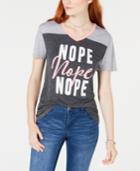 Love Tribe Juniors' Nope Graphic-print T-shirt