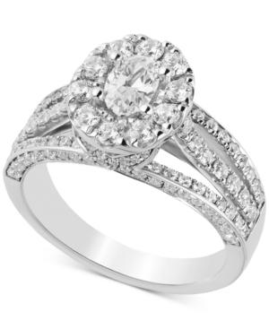 Diamond Oval Halo Engagement Ring (1-3/4 Ct. T.w.) In 14k White Gold