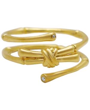 Kesi Jewels Diamond & White Topaz Rattan-look Wrap Ring In 18k Gold-plated Sterling Silver